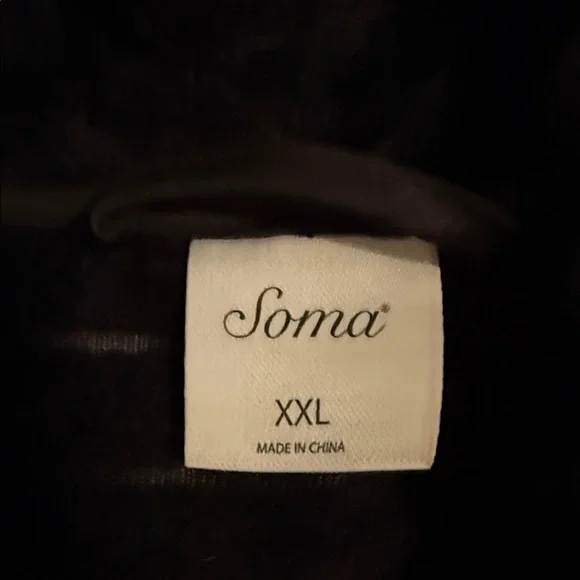 Soma Women's Black Ribbed Robe - Picture 2 of 8